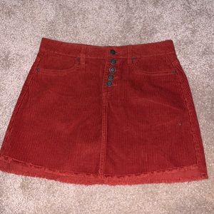 ribbed orangy button up skirt